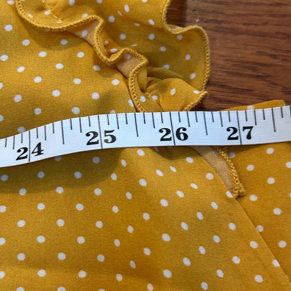 Jules & Leopold Mustard Polka Dot Ruffle Sleeve Blouse 3X NWT - Picture 4 of 10